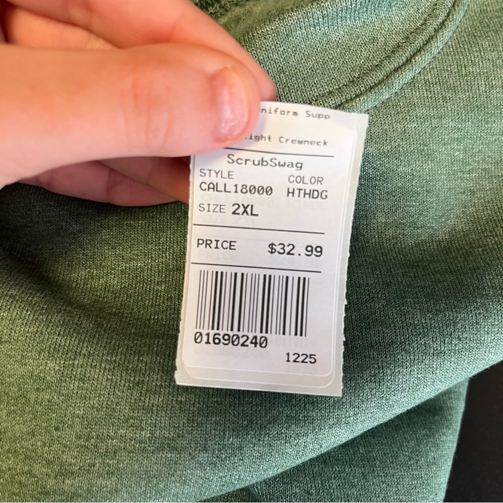 Smart Scrubs Green Sweatshirt with Festive Design - Picture 5 of 5